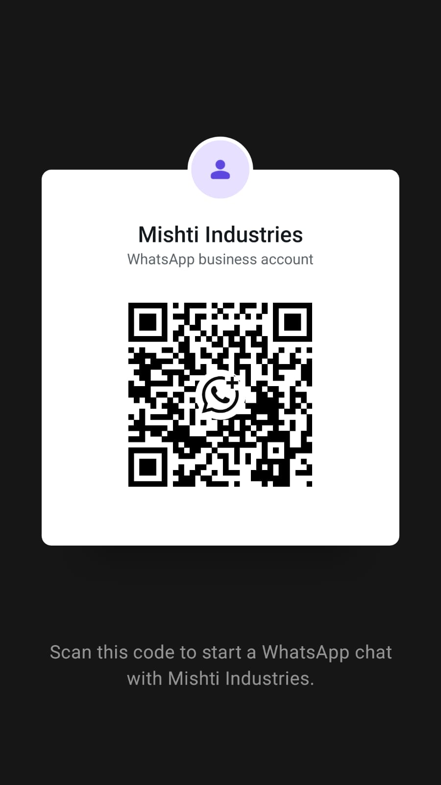 Mishti WhatsApp QR code